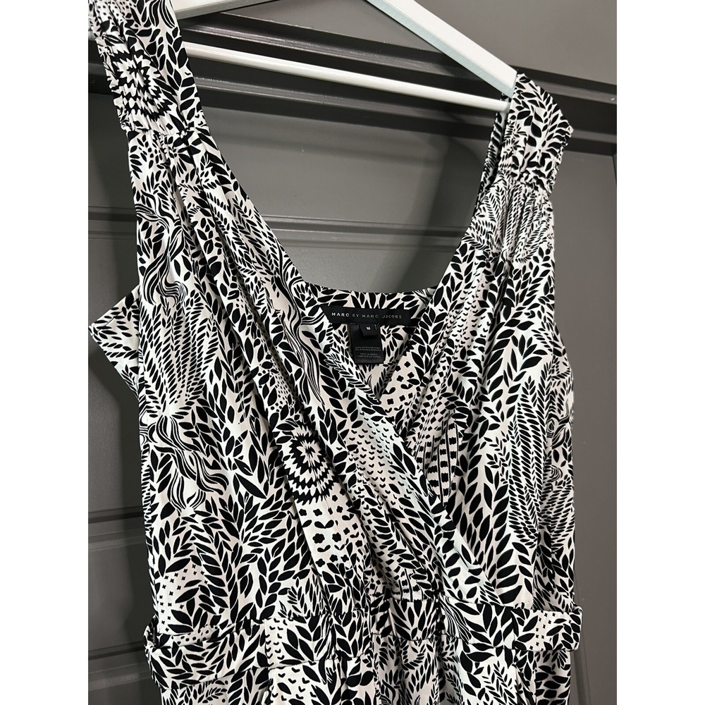Marc by Marc Jacobs Dress Women Medium Swan Draped Black & White Print - Picture 5 of 16